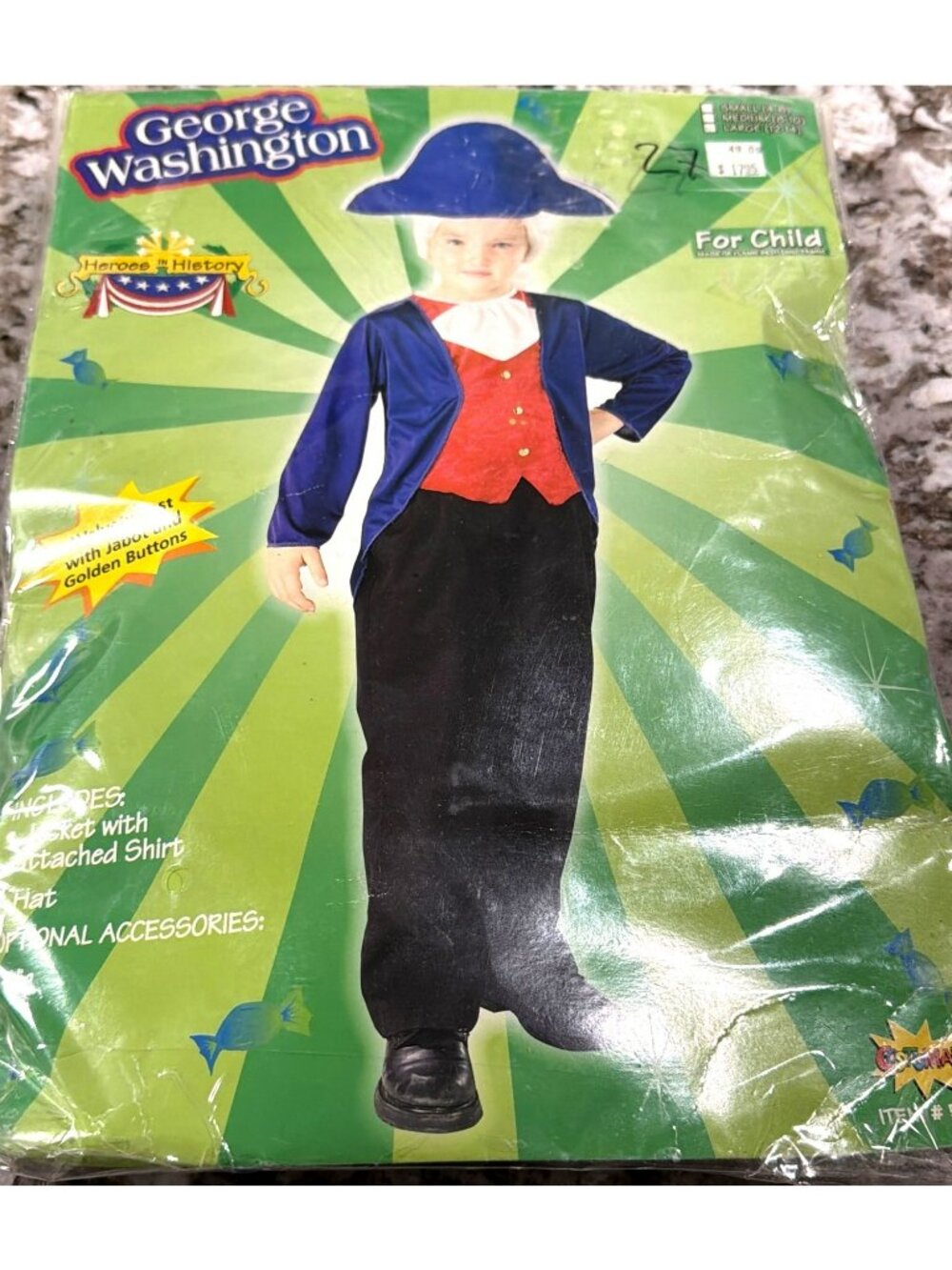 George Washington Child Costume Large (12-14) New